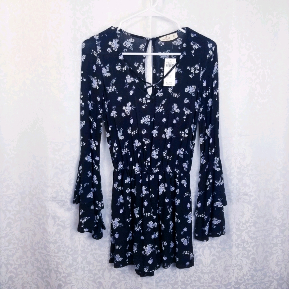 Hollister floral long sleeve shirt/skirt